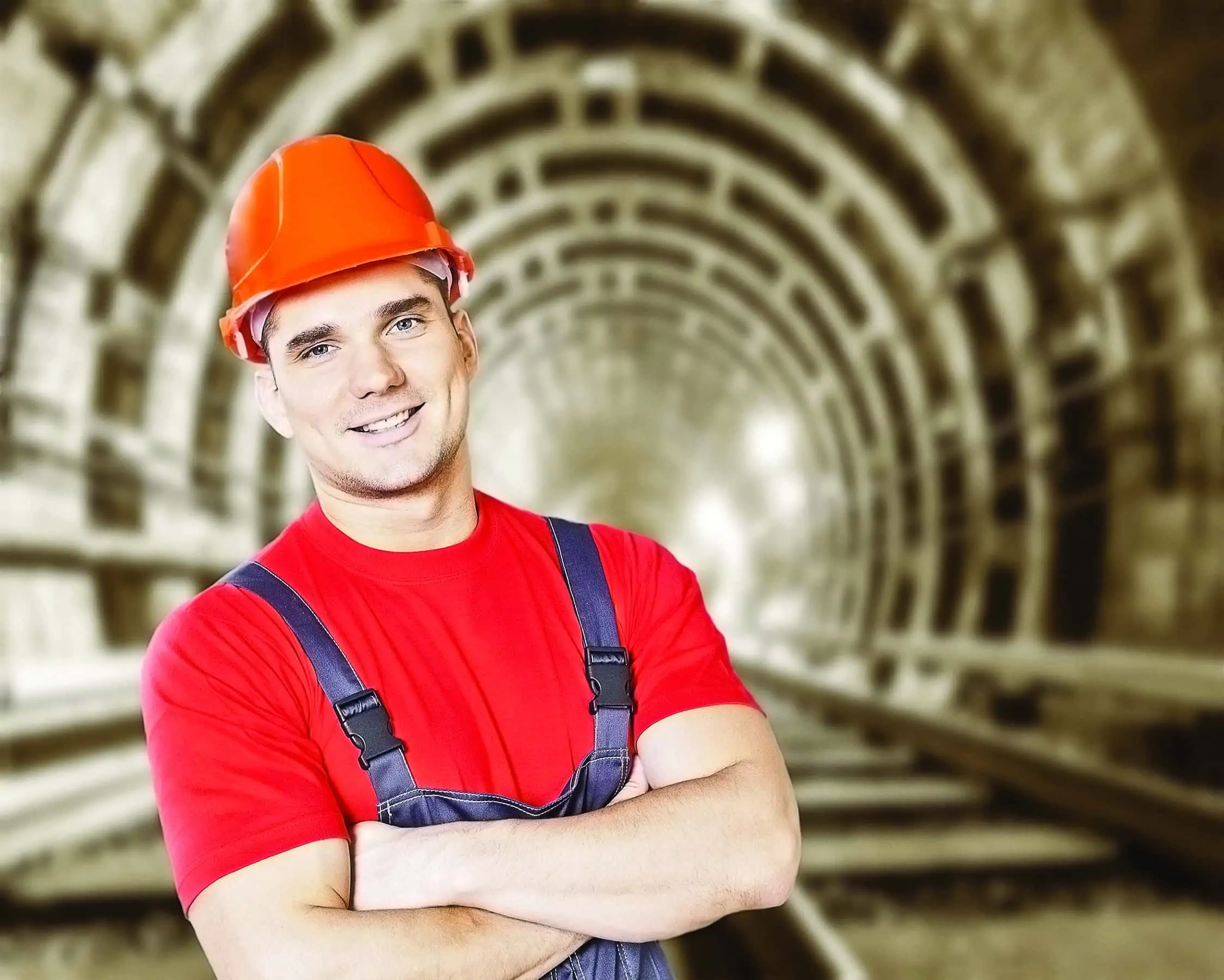 A man in a tube train tunnel