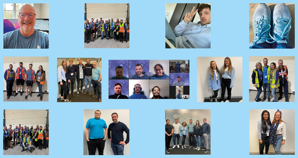 A montage of employee photos