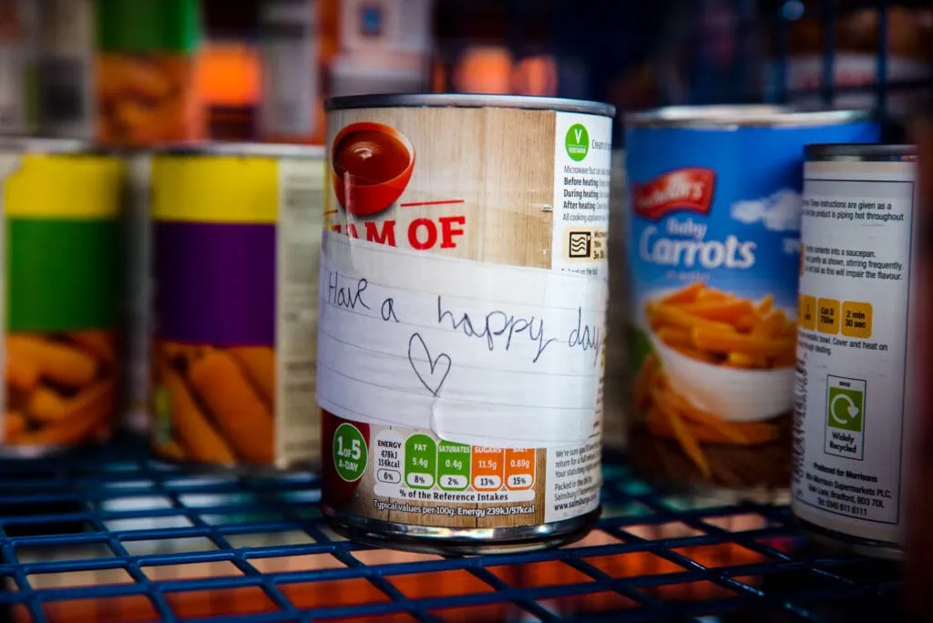 Donated tin of soup